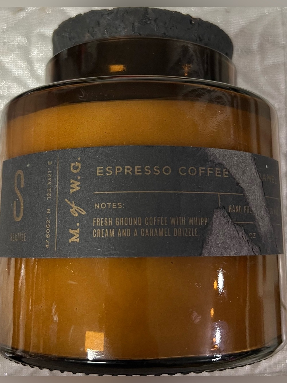Makers of Wax Goods Espresso Coffee + Caramel Scented Candle Amsterdam 25.3 Oz
